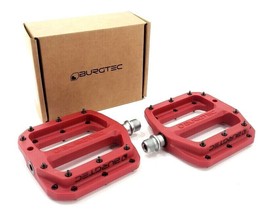 Burgtec MK4 Composite Flat Mountain Bike Pedals, Race Red - £64.10 GBP