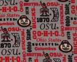 Fleece Ohio State University Buckeyes Gray College Team Fabric Print BTY... - $12.97