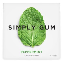 Simply Gum | Peppermint | Pack of Six (90 Pieces Total) | Plastic Free + - £18.81 GBP