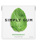Simply Gum | Peppermint | Pack of Six (90 Pieces Total) | Plastic Free + - £18.54 GBP