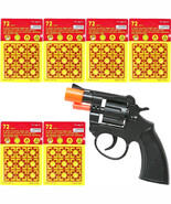 Cap Gun Toy Set, Includes 6 Packs of 72 Caps Refill, 8 Shot Ring Caps - $15.99