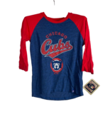 Majestic Youth Chicago Cubs Don&#39;t Judge 3/4 Raglan T-Shirt , Royal , Sma... - £12.44 GBP