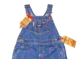 Girl OshKosh B&#39;Gosh Overall Denim Purple Embroidered Butterfly Bib 6 Mon... - $301.72 MXN