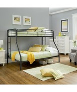 Bunk Bed Twin over Full Two Ladder Metal Kids Bed Room Furniture Black New - $5,475.49 MXN