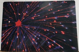 Set of 6 PLASTIC PLACEMATS 12&quot;x18&quot;, USA,AMERICAN RED &amp; BLUE FIREWORKS, J... - £15.81 GBP
