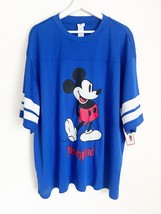 Disney Mickey Mouse Disneyland Football Jersey Shirt Mesh Blue Adult XL NWT - $59.99