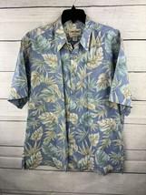 Cooke Street Hawaiian Shirt Size XL X-Large Blue With Palms 100% Cotton - £11.77 GBP