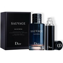 Christian Dior Sauvage Cologne 3.4 Oz Eau De Parfum Spray 2 Pcs Gift Set  - £237.02 GBP