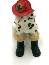 Vintage Dalmatian Fire Fighter Hand Painted Figurine Sculpture - $14.84
