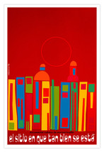 Cuban movie Poster.The favorite PLACE.Red Landscape art.El sitio que bien esta - £12.90 GBP