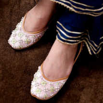 Women Bellie embroidery Jutti leather Wedding Party US Size 6-11 Pastel Pink LH - £28.76 GBP