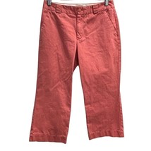 Gap Womens Cropped Pants Pink Slash Pockets Twill Stretch Casual Slacks Beach 6 - £10.11 GBP