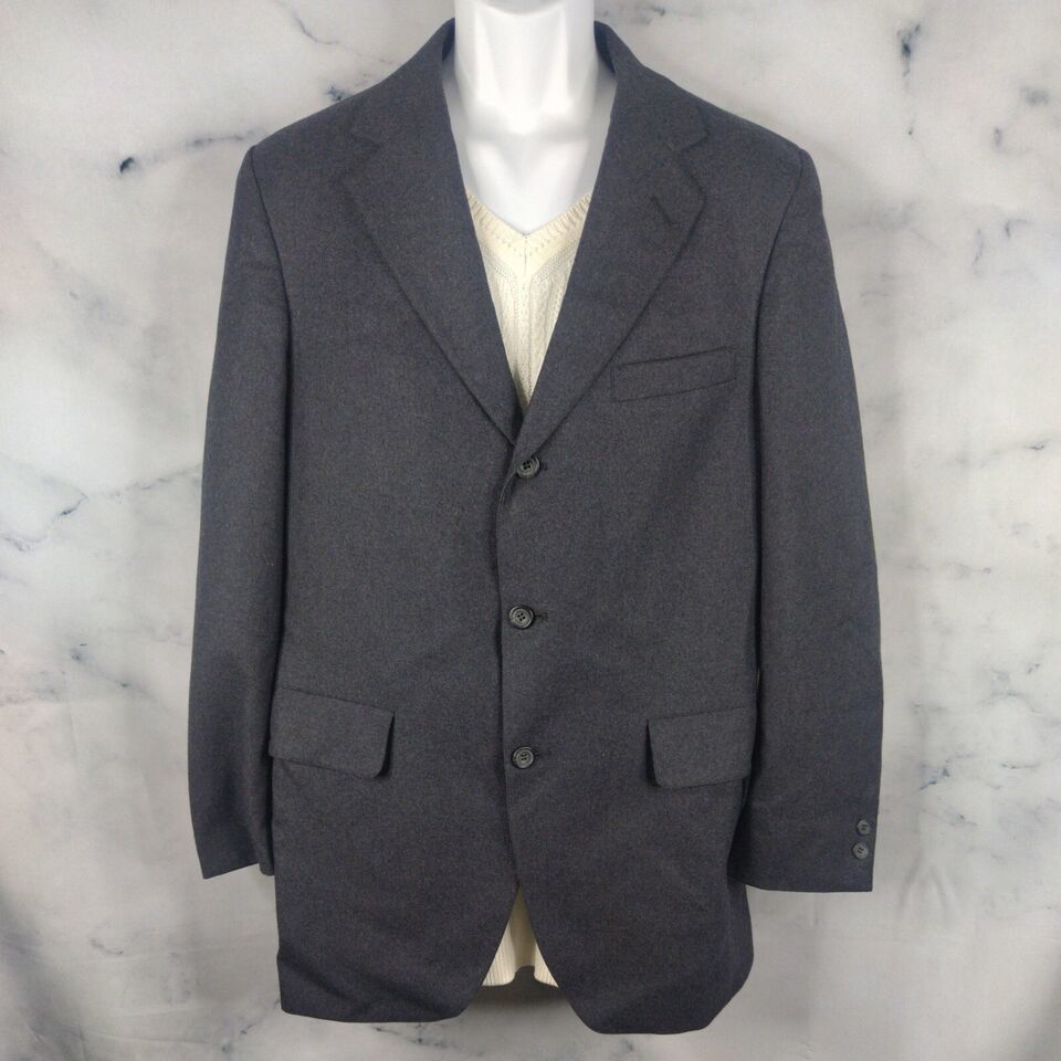 Jos A Bank Mens 40R Sport Coat Charcoal Gray 100% Wool 3 Button Lined Ve... - $23.05