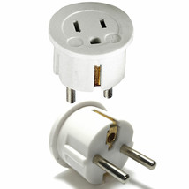 1 Pc Us Usa To Eu Euro Europe Power Jack Wall Plug Converter Travel Adapter - £15.17 GBP