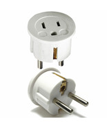 1 Pc Us Usa To Eu Euro Europe Power Jack Wall Plug Converter Travel Adapter - £15.13 GBP