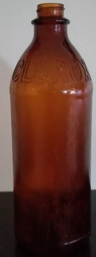 Vintage Amber/Brown Clorox 16 oz Glass  Bottle ~ 8.25" tall x 3.75" dia ~ 2 Item image 6