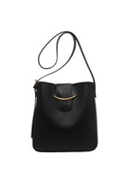 Vegan Leather Adjustable Strap Crossbody Bag (Black) - £30.62 GBP