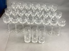 27 Glass Champagne, Red &amp; White Wine Glasses &amp; Water Glasses w/ Frosted ... - €42,31 EUR