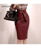 Autumn High Waist PU Leather Skirts - £32.35 GBP