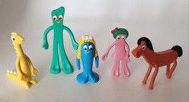 Gumby &amp; Friends 5 Pc Set Bendable,  Poseable Figures Prema Toy Comp 2001 Pokey - $29.95