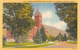 University Montana Admin Building Missoula MT 1940s linen postcard - $6.44