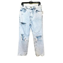 Free People NWT $98 Tapered Baggy High Rise Light Wash Boyfriend Jeans S... - £43.71 GBP