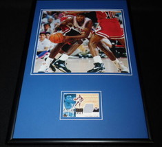 Isiah Thomas Framed 12x18 Game Used Jersey &amp; Photo Display Pistons - £54.48 GBP