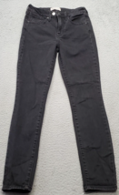 BCBGMAXAZRIA Jeans Women&#39;s 24 Black Denim Stretch Slim Fit Flat Front Skinny Leg - $20.29