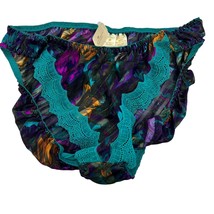 Vintage Gold Label Victoria&#39;s Secret Sheer Lace Panties Purple/Blue NWT M/6 - £33.90 GBP