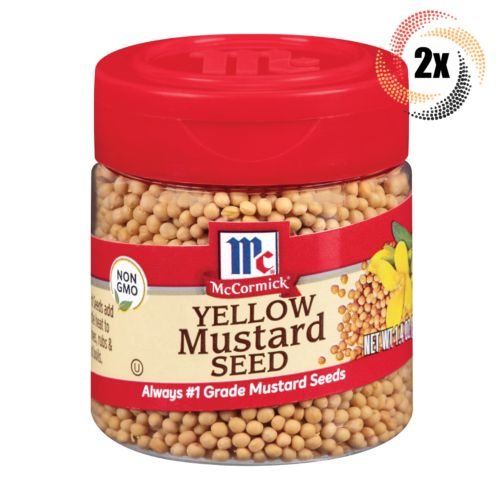 2x Shakers McCormick Yellow Mustard Seasoning | 1.40oz | #1 Grade Mustar... - $13.92
