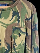 Ralph Lauren T Shirt Size Large Mens Camo Camouflage Long Sleeve Knit Mens Green - £29.07 GBP