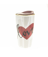 Starbucks Valentine Day Red Heart Love Ceramic Traveler Tumbler Mug 12oz - £38.41 GBP