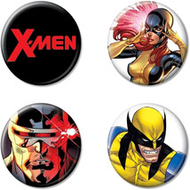X-Men Jean Grey Cyclops and Wolverine 4-Pack Button Set Multi-Color - £11.04 GBP
