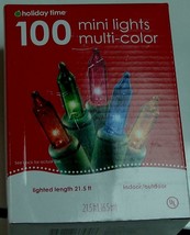 BRAND NEW IN BOX Holiday Time 100 Mini Light Set, Multi-Color, Indoor/Outdoor - £7.90 GBP