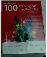 BRAND NEW IN BOX Holiday Time 100 Mini Light Set, Multi-Color, Indoor/Ou... - $9.89