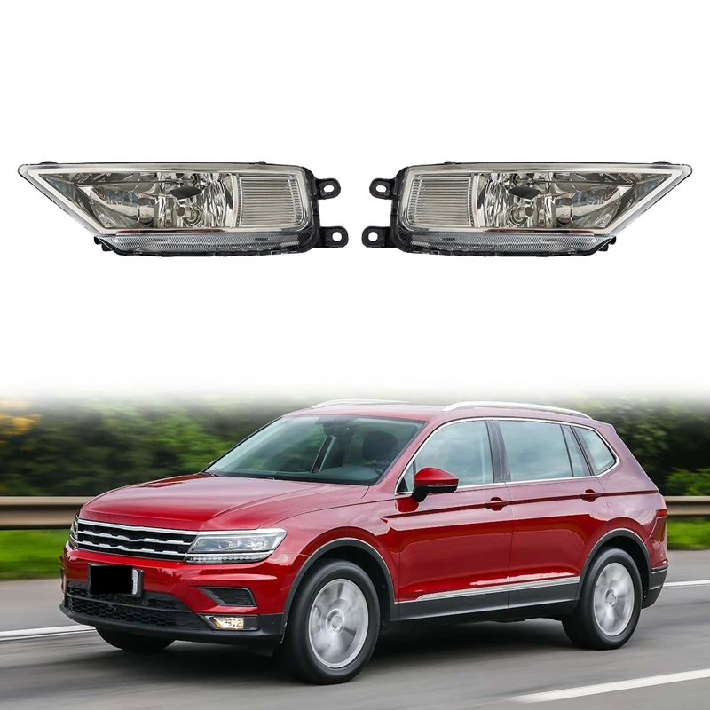 Car Front Bumper Left Right Fog Lights Assembly Foglight With Bulb For Tiguan L - £73.95 GBP