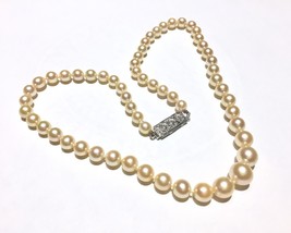 RaRe Golden Pearls 18k 18Ct Antique/Vintage Pearl &amp; Diamond Necklace - £4,039.19 GBP