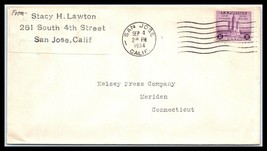 1934 US Cover - San Jose, California to Meriden, Connecticut D25 - $2.96