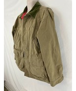 Orvis Mens L Khaki Canvas Insulated Lined Button Front Barn Hunting Fiel... - £62.65 GBP