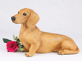 Large 119 Cubic Inches Red Dachshund Short Hair Resin Urn for Cremation Ashes - £147.53 GBP
