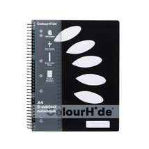 Colourhide 5 Subject Notebook A4 Black (250 pages) - £28.80 GBP