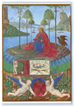 St John Island of Pathmos Painting Artist Jean Fouquet Postcard - $110.90 MXN