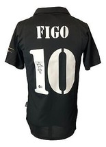 Luis Figo Firmado Real Madrid Negro Adidas Camiseta de Fútbol Bas - £229.66 GBP