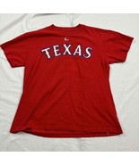 Majestic Men T-Shirt Red MLB Texas Ranger Prince Fielder Embroidered Cre... - £10.12 GBP