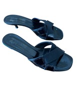 Donald J Pliner Womens Sandals Black Patent Leather Open Toe Kitten Heel 7.5 - £19.78 GBP