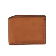 John Varvatos Star USA Men&#39;s Leather Unlined Billfold Wallet Logo Card Slots Tan - £21.44 GBP