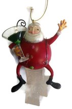 Partying Holiday Ornament 5 inches (Santa) - $17.50