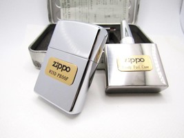 Vintage Zippo 1994 Zippo Stainless Steel Oil Lighter with Oil Can Set MI... - $119.00