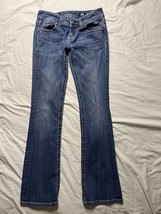 Miss Me Boot Cut Jeans Women&#39;s Size 28 Blue Denim Embroidered Pockets JP... - $644.99 MXN