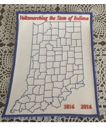 AVA Volksmarch The State Of Indiana Large Patch 92 County Map Color In 5... - $8.94